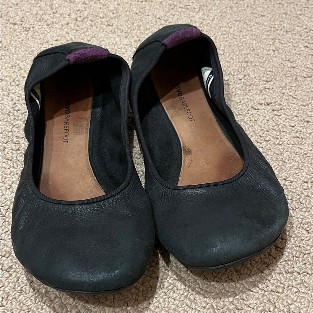 Vivo Barefoot Black and Purple Women's Flats